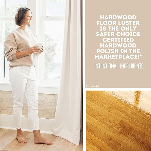 Quick Shine Hardwood Floor Luster-Polish 27oz | Plant-Derived w/Carnauba | Safer Choice, No PFAS, pH Neutral | Ready to Use Formula w/Anti-Slip Technology | Simply Squirt & Spread | Made in USA