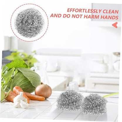Alipis Stainless Steel Kitchen Cleaning Balls Scourers for Pots Pans Dishes Dish of High Scrubbing Pads for Thorough Kitchen Cleanliness