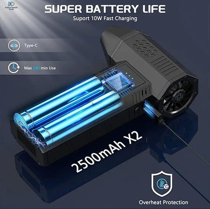 Electric Compressed Air Duster for Computers - 130,000 RPM High-Speed PC Cleaner - Portable Rechargeable Air Blower for Electronics, Keyboards, and Car Detailing - Includes 4 Nozzles