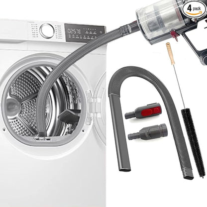 Upgraded Dryer Vent Cleaner Kit Compatible with Dryer Lint Vacuum Attachment for Dyson V7 V8 V10 V6 V11 V12 V15 Cordless Vacuum Cleaner Removes Deep Lint