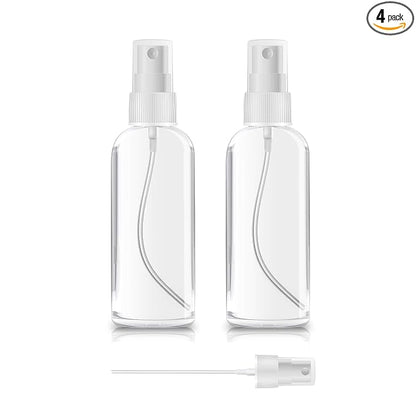 ZEROFIRE 2 Pack Spray Bottles 1oz Clear Plastic Empty Refillable Mini Spritzer for Travel, Cleaning, Gardening, Skin Care Atomizer for Essential Oils, Perfume
