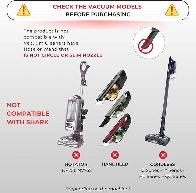 Vacuum Crevice Tool & Dust Brush plus Hose Adapter compatible with Shark HV300 HV301 HV371 HV372 NV500 NV501 NV650 NV680 NV350 NV351 NV360 NV151 UV675 & Miele C1 C2 C3 (Vacuum Dust Brush)