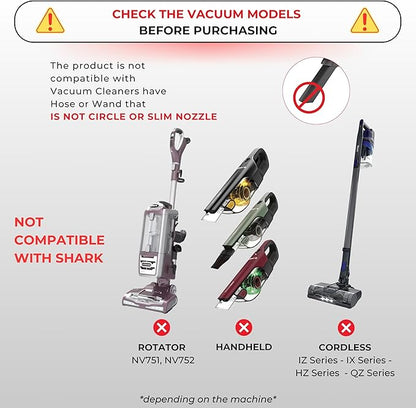 Vacuum Crevice Tool & Dust Brush plus Hose Adapter compatible with Shark HV300 HV301 HV371 HV372 NV500 NV501 NV650 NV680 NV350 NV351 NV360 NV151 UV675 & Miele C1 C2 C3 (Vacuum Dust Brush)