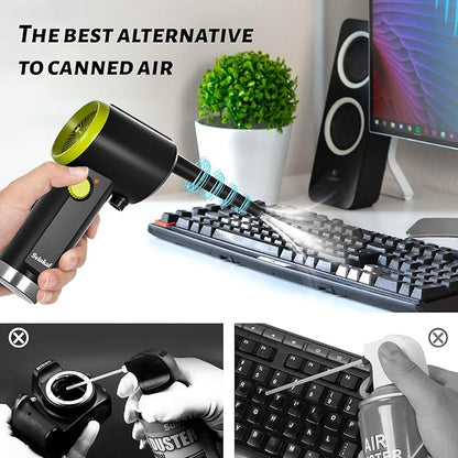 Svinkal Compressed air Duster Electric, Computer air Blower Gun, air Blower for Computer Keyboard, Cordless air Duster, for Cleaning Camera Toys Greenery Computer Keyboard, etc（Brushless Motor）