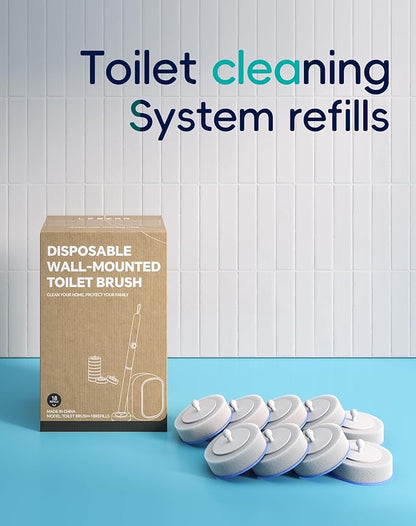 Disposable Toilet Cleaning System - Toilet Wand Kit with 36 High-Performance Refills, Wall Mounted Brush and Holder for Deep Cleaning Bathroom (Brush + 36 Refills)