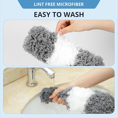 ZZ LAZYCOTTAGE Microfiber Feather Duster for High Reach, Lightweight Ceiling Fan Cleaner, 91.5" Telescopic Pole, Cobweb Duster with Extension Pole for Home & Car