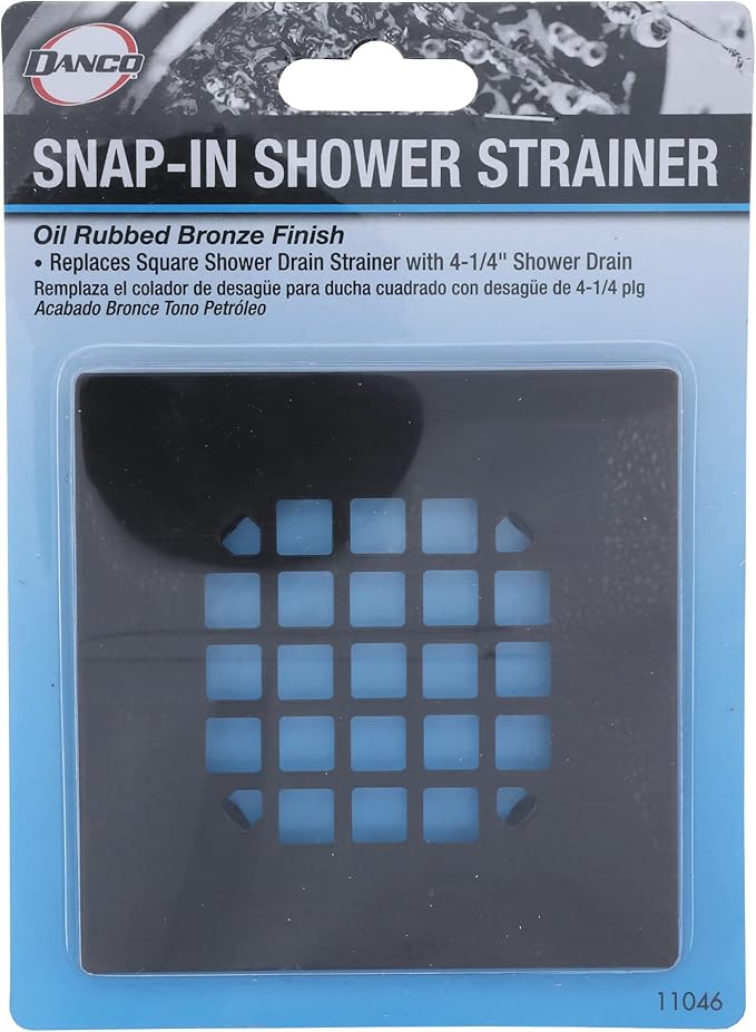 Danco 11046 Snap-In Shower Strainer & Drain Cover, Oil Rubbed Bronze