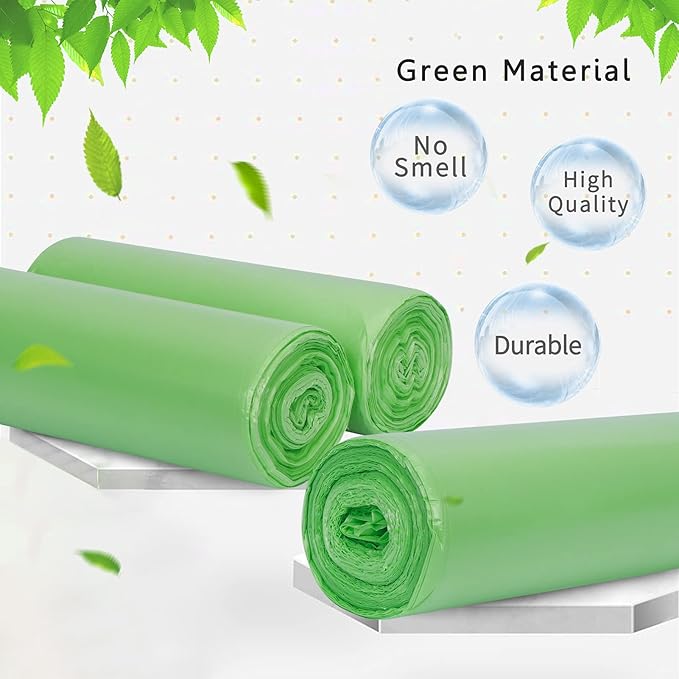 Toplive Trash Bag Garbage Bag Trash Bags Wastebasket Bin Liners for Home Bathroom Bedroom Kitchen Office Trash Can (Green, 8 Gallon)