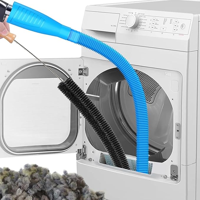 Universal Dryer Vent Cleaner Kit Compatible with Most Vacuum Cleaner Include Vacuum Hose Attachment Accessories Brush Lint Act Brush,Dryer Vent Vacuum Hose with Basic Protective Gloves