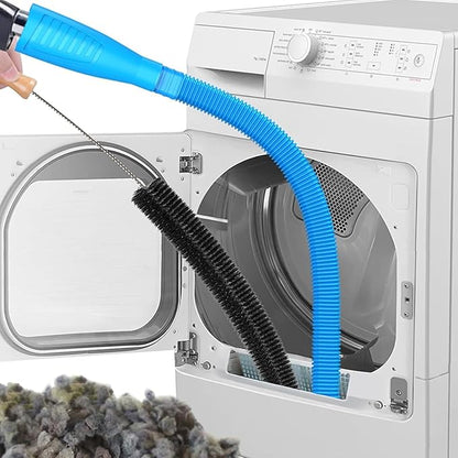 Universal Dryer Vent Cleaner Kit Compatible with Most Vacuum Cleaner Include Vacuum Hose Attachment Accessories Brush Lint Act Brush,Dryer Vent Vacuum Hose with Basic Protective Gloves