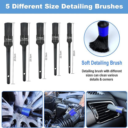 21PCS Car Detailing Brush Set, Car Detailing kit, Auto Detailing Drill Brush Set, Car Detailing Brushes, Car Wash Kit for Vehicles, Car Cleaning Tools Kit for Interior,Exterior, Wheels, Dashboard