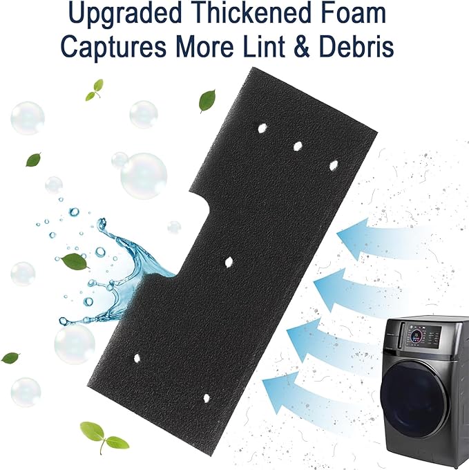 6-Pack Lint Filter Replacement for Washer Dryer Combo, Compatible with WH01X35719, Reusable High-Density Foam Filter for GE Profile Washer Dryer, Models: PFQ97HSPVDS