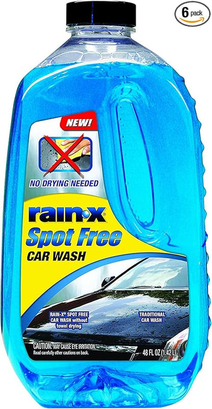 Rain-X 620073-4PK Spot Free Car Wash - 48 Fl Oz - Deep Cleaning, High Foaming Car Wash Soap Provides Shine With No Towel Or Hand Drying Needed, Better Than Any Other Traditional Car Wash Cleaner