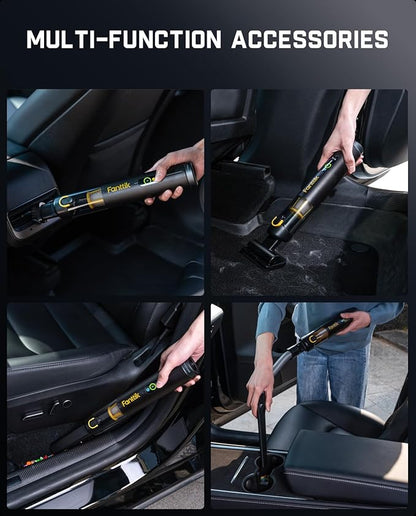 Fanttik Slim V10 Mate Cordless Car Vacuum, 4-in-1 Portable Mini Handheld Vacuum, 17000pa Suction Power, Upgraded Smart Display, 2 Suction Modes for Car, Office Desk, Keyboards