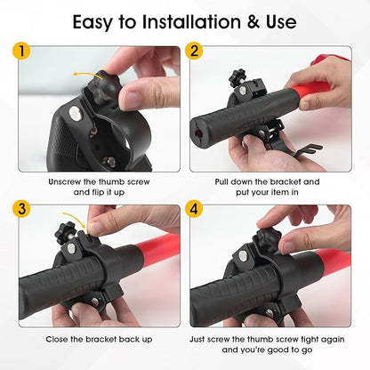 4 Pack Heavy Duty Magnetic Shovel Holder for Truck, No-Drill Strong Metal Magnet Hook Mount Rack for Flag, Paddle, Utility Tool, Organizer for RV, Garage, Trailer, Cruise, ATV Storage