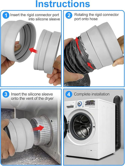 Dryer Vent Hose and Cleaning Kit,Dryer Vent Cleaner Kit,Dryer Vacuum Hose Attachment with Dryer Lint Brush and Dryer Cleaning Hose,Dryer Duct Cleaning Kit,Dryer Lint Cleaner,Dryer Vent Kit,Dryer Vent