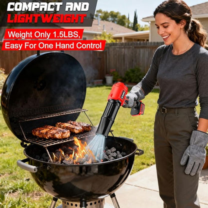 Cordless Leaf Blower Compatible for Milwaukee 18V Battery(NO Battery), Mini Turbo Jet Blower with 2 Nozzles, Lightweight & One-Hand Use, for Patio Garage Yard Cleaning Car Dryer(Tool Only)