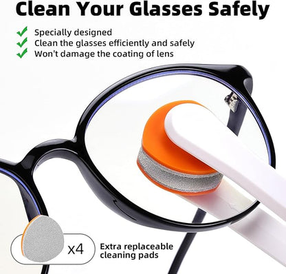 Ordilend Glasses Cleaner, Glasses Cleaning Kit with Eyeglass Cleaner Spray, Eyeglass Lens Cleaner, Microfiber Cleaning Cloth,Portable Eyeglass Repair Kit with Screws, Safe for All Lens(White)