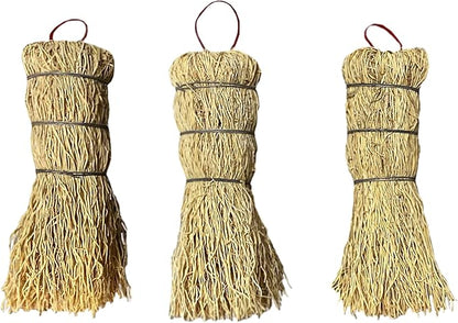 Coladera Set of 3 Natural Fiber Dish Brush Cleaners Mexican Escobetas Molcajete with Hangers Sustainable Kitchen Cleaning Scrubber Brushes for Pots Sinks and Pans Cepillo Limpia Trastes Yellow