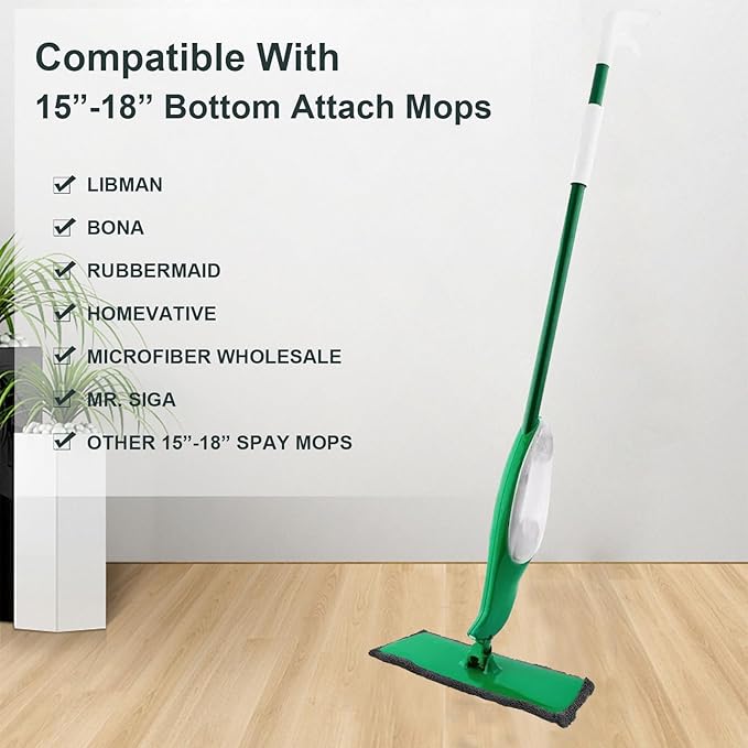 18in Reusable Scrub Mop Pads: 8 Pack Washable and Scrubbing Replacement Pads Compatible with Bona, Rubbermaid and Libman Microfiber Mops