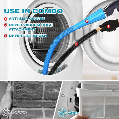 Sealegend 15-Piece 25-Feet Dryer Vent Cleaner Kit, Dryer Cleaning Tools, Omnidirectional Dryer Lint Vacuum Attachment, Dryer Vent Brush, Universal Vacuum & Dryer Adapters (Blue)