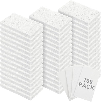 Zhengmy 100 Pieces Sponges Bulk Sponges Kitchen Compressed Sponge Natural Dish Sponge Compressed Wood Pulp Cleaning Without Scratching for Kitchen Bathroom, 3.9 x 2.4 x 0.12 Inch (White)