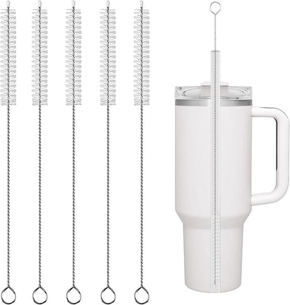 Stanley Straw Cleaner Brush, Reusable Extra Long for 40/30/20 oz Stanley Mug, 10mm Wide Drinking Straws Cleaning Brush for Sippy Cup, Water Bottle and Tubes (5Pcs)
