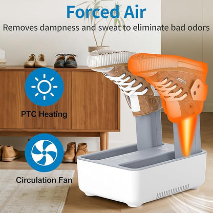 LAVIEAIR Boot Dryer and Deodorizer for Work Boots, Sneakers and Gloves, Portable Shoe Dryer with Retractable Hoses, Timer, and Heat Control.