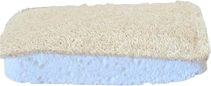 Eco Kitchen Sponges - Plant Based Cellulose & Natural Loofah Scrub Sponge - Biodegradable Dish Sponge - 6 Pack - by Janté Co.
