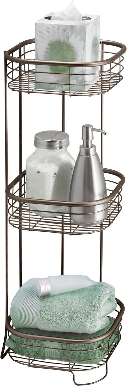 iDesign Standing Shower Caddy Organizer, The Forma Collection – 9.5" x 9.5" x 26.25", Bronze