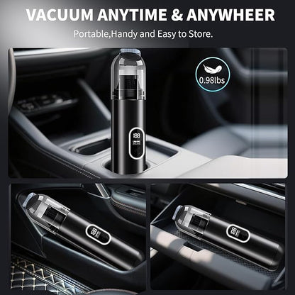 Handheld Car Vacuum Portable Cordless, 2 in 1 Handheld Vacuum Cleaner 18000PA High Power Air Blower,2 Speed Mini Hand Held Vacuum Rechargeable for Home, Car, Office, Pet Hair
