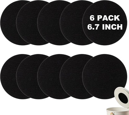 10 Pack Charcoal Filters for Kitchen Compost Bin, Compost Filters for Countertop Bin Pail Replacement, Activated Charcoal Home Bucket Refill Sets, Round 6.7 Inch