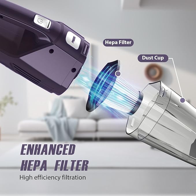 Handheld Vacuum Cordless — 3-In-1 Hand Held Vacuum Rechargeable With 8KPa Suction, Lightweight 1.7 Lbs Handheld Vac, Quick Dust Removal & Cleaning Tool With Accessories Storage For Car, Kitchen & Home