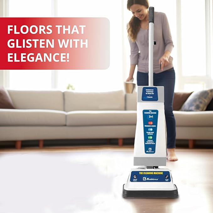 Koblenz P-820 BA Carpet Shampooer and Floor Polisher, Floor Scrubber Machine, 3-Speed, Scrubbing Brushes, Polishing Pads, Buffing Pads, Carpet Cleaner Machine, Includes Cleaners, Blue/Gray