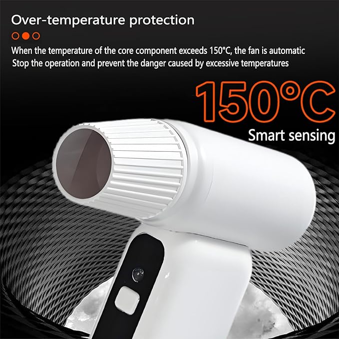 TUMMASTER Super Power Air Duster 110000RPM Electric Air Duster, 3-Gear Adjustable Mini Blower with Fast Charging, Dust Blower for Computer, Keyboard, House, Outdoor and Car FS-01-WHite