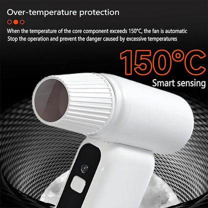 TUMMASTER Super Power Air Duster 110000RPM Electric Air Duster, 3-Gear Adjustable Mini Blower with Fast Charging, Dust Blower for Computer, Keyboard, House, Outdoor and Car FS-01-WHite