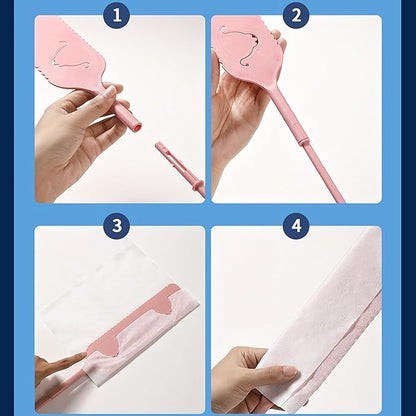 25 Inch Ultra-Thin Duster Wand Set of 2, Extendable Cleaning Duster for Blinds and Windowsills, Flexible Bendable Duster with 20 Disposable Dust Cloths, Household Cleaning Tools