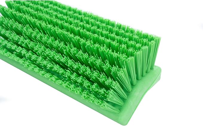 SPARTA 40423EC75 Plastic Floor Scrub Brush, Wall Brush, Equipment Brush With Nonabsorbent Bristles For Industrial Kitchens, Hospitals, Commercial Cleaning, 4 Inches, Lime, (Pack of 2)