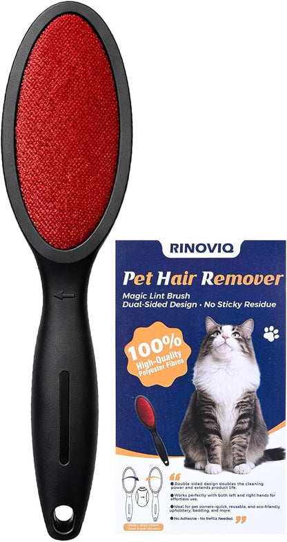 1 Pack Magic Lint Remover Brush for Pet Hair, Reusable 2-Sided Lint Brush for Clothes, Bedding, Carpet & Furniture, No Sticky Lint Roller Refills Needed