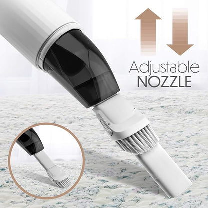 STARUMENT Portable Hand Vacuum Cleaner Handheld Cordless Cleaner for Dust Pet Hair Dirt, Home, Car Interior, Lightweight, Easy to Use, Compact Design Battery Rechargeable with USB-C Cable White