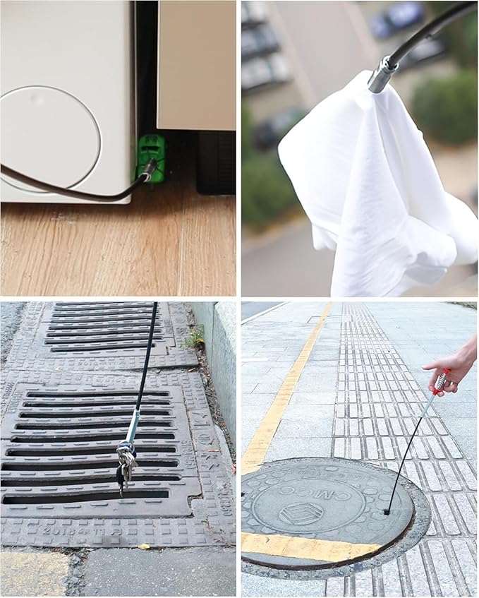 76 Inch Drain Snake Upgraded Ball Knob – Toilet Snake Flexible Grabber Claw for Clog Remover & Pick Up Items