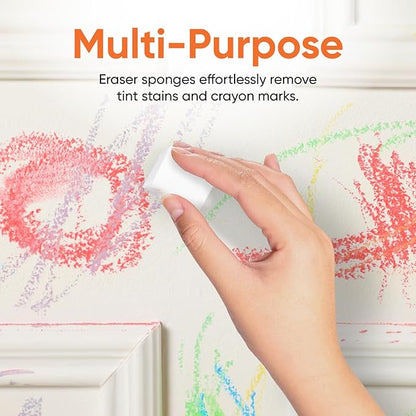 Miracle Eraser Sponge Melamine Sponge for Floor, Wall, and Furniture, Removes Scuffmarks, Mud, Grime, Dirt, and Tough Stains, Pack of 16 1 Inch Mini Cleaning Erasers.