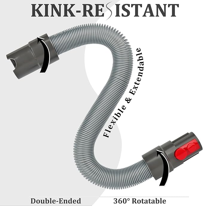 Fullclean Flexible Extension Hose Attachment Compatible with Dyson V15 V15s Gen5 V12 V11 V10 V9 V8 V7 Vacuum Cleaner Accessories Tool Replacement Parts