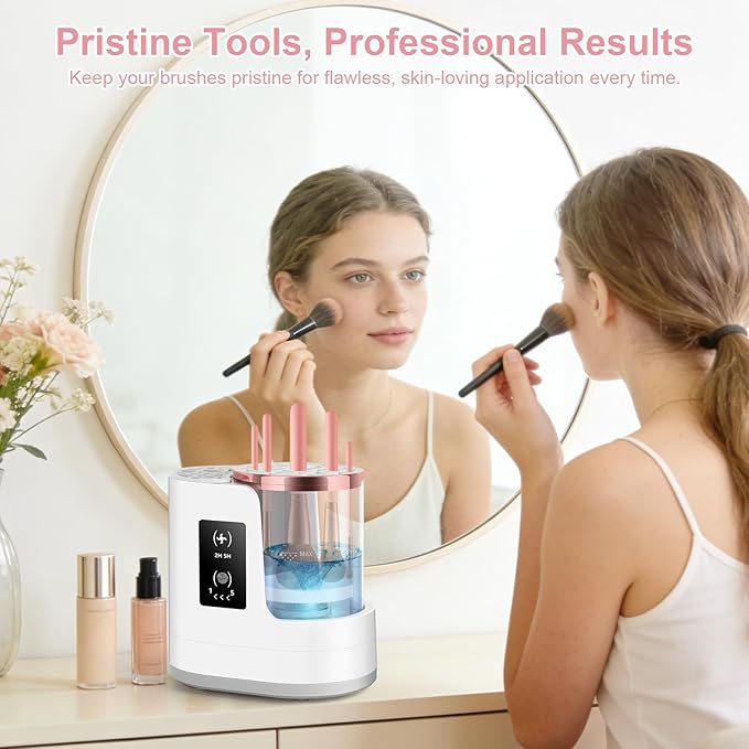 3 IN 1 Electric Makeup Brush Cleaner & Dryer Machine with Automatic Cleaning and Drying Functions, Portable USB Design with Smart Touch Controls for Makeup Brushes, Perfect Gift for Makeup Lovers