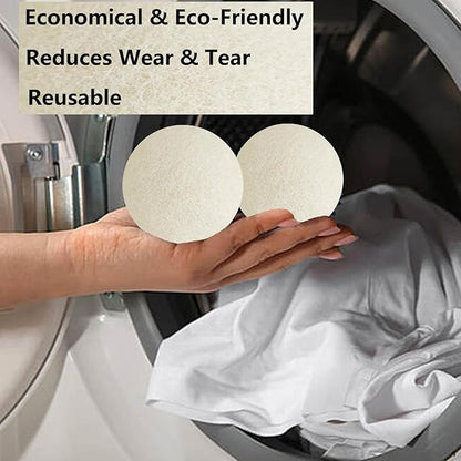 XXL Wool Dryer Balls, 3PCS Natural Fabric Softener, Fluff Laundry Wrinkle Release and Saves Drying Time, Reusable
