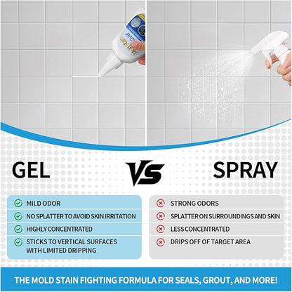 Home Stain Cleaner, 7 fl oz Mold Stain Cleaner Gel for Washing Machine, Home Stain Cleaning Gel for Fridge, Tile, Grout, Sink, Shower, Caulk, and Front Loader Seal