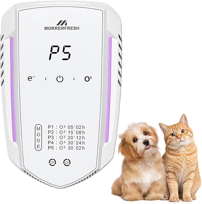 Ozone Odor Eliminator for Strong Odor 99% Cat Litter Deodorizer Dog Poof Odor Removal Air Ionizers for Home Portable Air Purifier for Pets Toilet Wardrobe Shoe Garage Room Cabinet