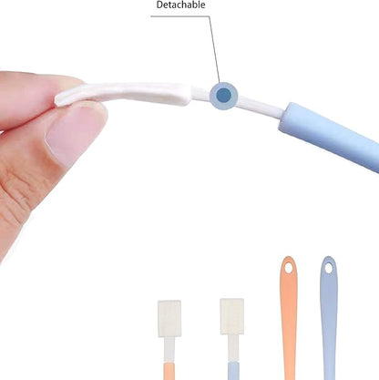 Disposable Toilet Brush Set Groove Cleaning Bursh Contains 2 Handles and 50 Toilet Brush Refill Heads Crevice Cleaning Brush Toilet Swab Toilet Scrubber Cleaning Brush Bathroom Toilet Cleaning Tools