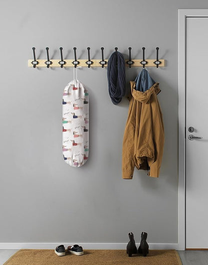 Dachshund Plastic Bag Holder,Grocery Shopping Bag Storage Organizer Keeper,Cute Dog Kitchen Decor 23"x9"