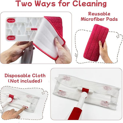 Kids Spray Mop - Fun & Educational Montessori Housekeeping Toys Mini Size Cleaning Set Includes Kids Mop with Real Water Sprayer Washable Microfiber Pads & Scraper